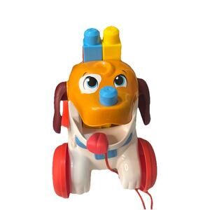 Vintage Mega Bloks Pull-Along Puppy Preschool Building Set